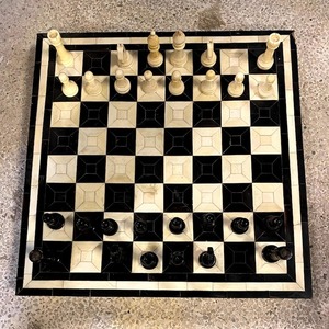 Wholesale Organic Material Animal Theme <b>Square</b> Bone Inlay Luxury Handmade Carved Chess <b>Set</b> with Chess Board and Pieces - Product Image 1