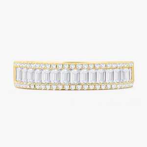 Half Eternity Wedding Bands 14k 18k Solid Gold Round Baguette Cut Lab Grown <b>Diamond</b> Everyday Modern Stackable <b>Rings</b> Manufacturer - Product Image 1