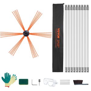 Kit de nettoyage de cheminée de 30 pieds avec 9 tiges flexibles en nylon renforcé, ergonomique, nettoyage à 360 degrés, accessoires pour cheminée - Product Image 1