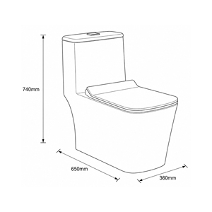 WC monobloc Wateron à double chasse, fonctionnement automatique, écologique, à sortie verticale, design contemporain, pour salle de bain, garantie 5 ans - Product Image 2
