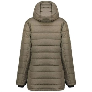 Chaqueta Acolchada Verde Oliva para Mujer, con Capucha, Cierre de Cremallera, Manga Larga, Abrigo Cálido de Invierno, Largo Regular, Color Sólido - Product Image 4
