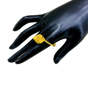 Naykk Creations Women's Handmade 24K Gold Plated Copper Brass Filigree Dewdrop <b>Adjustable</b> <b>Ring</b> | Luxury Minimalist Cocktail - Product Image 3