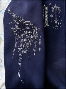 Gothic Hooded <b>Pullover</b> <b>Men</b> Regular Fit Knitted Fleece Rhinestone Letter Print Front Breathable Eco-Friendly Winter Streetwear - Product Image 2