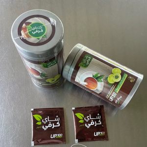 Bolsitas de té empaquetadas en bolsas de pie con cremallera y logotipo personalizado - Product Image 1