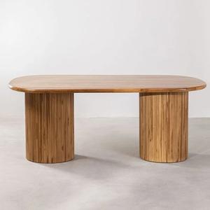 Vandana Hexa Maxima Oval Mango <b>Wood</b> Large Dining <b>Tables</b> (200×76 cm) (<b>Solid</b> <b>Wood</b>) - Product Image 3