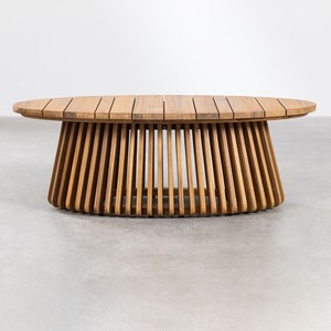 Mesa de centro ovalada para jardín Vandana Amber Living de 120x65 cm en madera de acacia Mura - Product Image 2