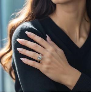 Anillo de Compromiso de Lujo con Moissanita de Corte Ovalado, Chapado en Oro Rosa de 18K, Plata de Ley 925, para Boda y Aniversario - Product Image 3