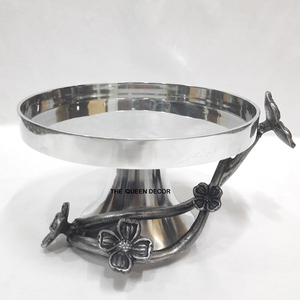 Base Decorativa Redonda de Aluminio para Tartas, con Diseño Floral, Acabado Brillante, para Bodas y Fiestas - Product Image 2
