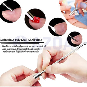 Stainless Steel Professional Double End Cuticle Pusher Nail Cuticle Remover Tool For Manicure Pedicure Salon Use - Product Image 4