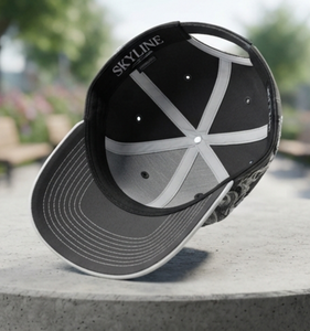 Casquette de baseball unisexe personnalisée à 6 panneaux, broderie 3D réglable, en toile maillée, gris et blanc, style sport décontracté - Product Image 2