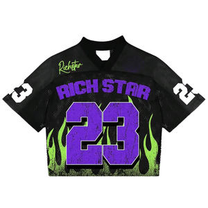 Camisetas Deportivas de Fútbol Americano para Hombre de Primera Calidad al por Mayor, Camisetas de Manga Corta con Bordado de Parches Personalizados - Product Image 3