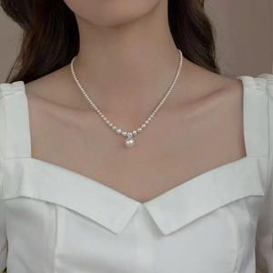 เข็มกลัดมุกน้ำจืดทรงกลมจากยุโรป เครื่องประดับมุกน้ำจืดธรรมชาติ ของขวัญแฟชั่น จี้สร้อยคอ - Product Image 4