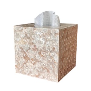 Handmade Wooden Tissue Box with Mother of Pearl Inlay for Home Decor - Product Image 3