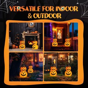 2 pezzi 3ft decorazioni di zucca di Halloween con luci a LED 150 pieghevoli per una facile configurazione - Product Image 5