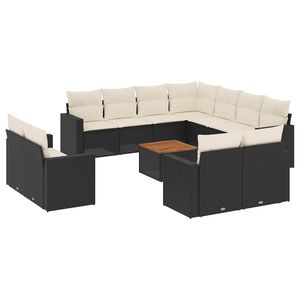 Conjunto de Sofás Modulares Grandes de Ratán PE Negro para Jardín, Elegante Colección de Muebles para Exteriores - Product Image 2