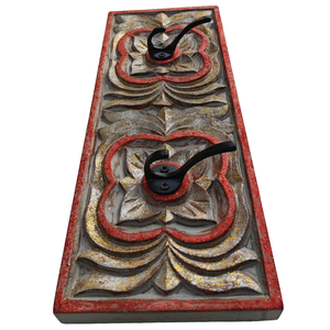 Decoración de Pared de Madera Tallada Smart Art, 2 Ganchos, Porta Llaves de Pared, Perchero de Pared para Ropa, Estantes de Almacenamiento de Pared de Madera Sintética - Product Image 5