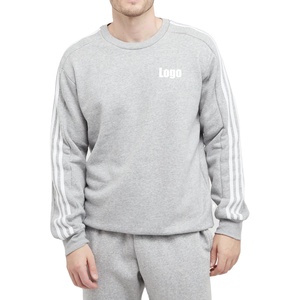 เสื้อสเวตเตอร์โอเวอร์ไซส์ของผู้ชายผ้าคอตตอน100% แถบข้างเสื้อสเวตเชิ้ตตามท้องถนนสำหรับฤดูใบไม้ร่วง - Product Image 1