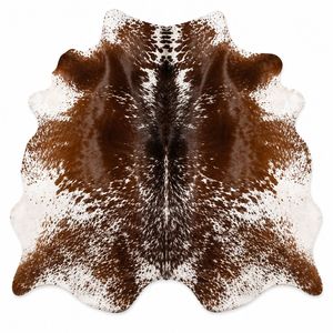 Tapis en cuir de vachette marron et blanc, motif animalier, forme originale, style ferme, décoration de salon, cuir véritable, nettoyage facile - Product Image 6