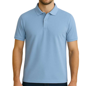 Polo de Manga Corta para Hombre, Color Marrón, Algodón Piqué, Corte Regular, Color Sólido, Diseño Casual Transpirable de Punto - Product Image 6