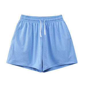 Shorts en maille noire pour homme, taille élastique, respirant, tissu tricoté décontracté, longueur courte, couleur unie - Product Image 3