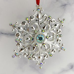 3D Metal Snowflake Christmas <b>Tree</b> <b>Ornament</b> Hanging Holiday Decoration Wholesale - Product Image 5