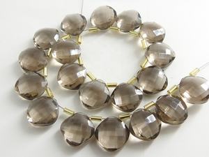 Handmade 12X12MM Smoky Brown Quartz Faceted Cushion <b>Glass</b> <b>Bead</b> Hydro Teardrop Drop Gemstone for Jewelry <b>Lampwork</b> <b>Crystal</b> Making - Product Image 2