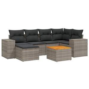 Set Divano da Giardino Moderno in Rattan 6 Posti Arredamento Esterno Grigio Scuro Design Contemporaneo - Product Image 4
