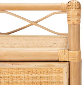 Table de chevet en rotin naturel artisanal, 1 tiroir, armoire en bambou et rotin pour chambre à coucher, vente en gros vietnamienne - Product Image 5