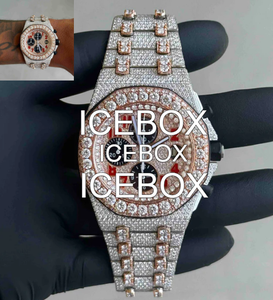 Reloj de Lujo Hip Hop con Diamantes Moissanite, Acero Inoxidable, para Hombre, Esfera de Cristal VS1, Cierre de Pulsera, Resistente al Agua 10 Bar - Product Image 5