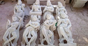 Handcrafted Marble God Statue Asian Style Outdoor Garden Decor Durable <b>Stone</b> Sculpture for Courtyard <b>Landscape</b> Temple - Product Image 5