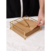 Porte-serviettes décoratif en métal contemporain, idéal pour la maison, les tables de restaurant et les accessoires élégants pour l'arrangement des serviettes en papier S