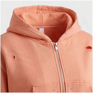 Conjunto Deportivo de 2 Piezas para Mujer, Color Durazno, con Capucha y Detalles de Pedrería, Sudadera Holgada con Cierre Frontal y Pantalones Deportivos, Otoño - Product Image 4