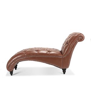 Chaise longue trapuntata senza braccioli in pelle, design tradizionale, gambe tornite, mobili per soggiorno - Product Image 6