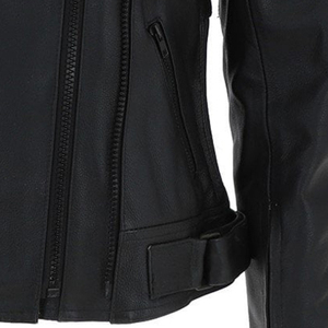 Men's Black Leather Motorcycle Jacket Slim Fit Stand Collar Zipper Closure Windproof Moto Biker Style Autumn Wear - Product Image 5