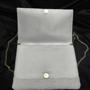 Handmade Satin Beaded <b>Clutch</b> Bag Designer Embroidery Purse Custom Luxury High Quality Evening <b>Wedding</b> Party Handbag Chain Strap - Product Image 4