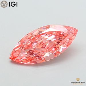 เพชรทรงมาร์คีส์ 2.50 กะรัต พร้อมใบรับรอง IGI เพชร CVD ที่เพาะเลี้ยงในห้องปฏิบัติการ ความสะอาดระดับ VS2 สีชมพูสดใส สำหรับแหวนสไตล์หรูหราสง่างาม - Product Image 1
