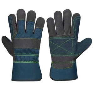 Guantes de Trabajo Color Verde Púrpura, Material de Cuero, Antideslizantes, Resistentes a la Abrasión, Puño Recto, Guantes de Seguridad de Uso General, Ignífugos - Product Image 5