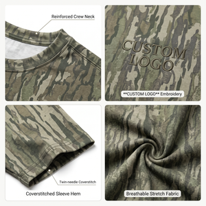 T-shirt camouflage à manches courtes pour homme UPF 50+ personnalisé, respirant, haute performance, vêtement d'extérieur OEM pour la chasse et la pêche - Product Image 4