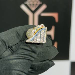 Anillos de Plata de Ley 925 con Diamantes de Moissanita, Hermosos Anillos de Diseño Completamente Adornados, Joyería Hip Hop al por Mayor para Hombres y Mujeres - Product Image 1