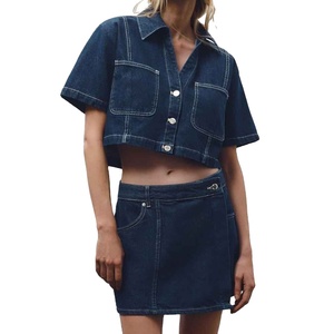 Top de Mezclilla para Mujer, Moderno, Elegante, Gracioso, Premium, Casual, Estiloso, Versátil, Cómodo, Suave, Duradero, Diseño Único - Product Image 1