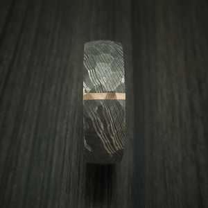 Bague de mariage en acier Damas sur mesure, faite à la main, avec un design classique superposé, élégante bague en acier Damas - Product Image 5
