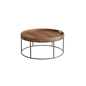 Royal Look Metal Round Coffee <b>Table</b> <b>Brown</b> Finished For Home Living Room Decorative Furniture Side <b>Table</b> With Wooden Top - Product Image 1