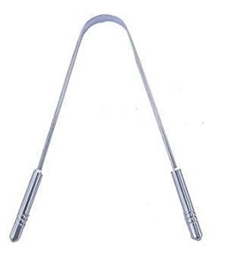 2024 Best Seller Limpiador de lengua de acero inoxidable Raspador de metal Ayurvédico Removedor de amplitud con acabado plateado - Product Image 6
