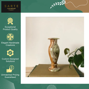 Hot Sale Modern Luxury Centerpieces Weddings Home Hotel Decor Elegant Natural Onyx Glossy Polish Eco-Friendly Round <b>Vase</b> - Product Image 5