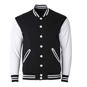 Blouson universitaire pour femme, couleur unique, broderie et impression, col montant personnalisé, service OEM, hiver, imperméable et coupe-vent - Product Image 6