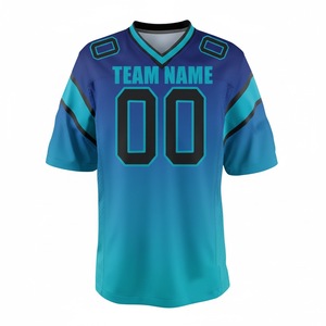 Maillot de football américain personnalisé, col en V, sublimé, 100% polyester, manches courtes, unisexe, adulte, respirant, protection UV, 180g, sport - Product Image 5
