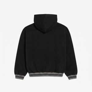 Sweat-shirt à capuche noir surdimensionné pour homme, style Hip Hop, avec blocs de couleur, poignets côtelés et poche kangourou, personnalisable avec logo, collection automne, OEM/ODM - Product Image 5