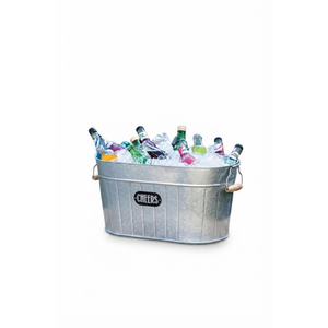 Hot Seller Galvanized Metal Beverage <b>Cooler</b> Tub With Sturdy Handles Rust-Resistant Steel <b>Drink</b> Wine Beer Chiller Holder Bucket - Product Image 2