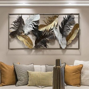 Contemporary Metal <b>Wall</b> Art Foliage Design Gold <b>Frame</b> Rectangle Home Decoration Handmade Glam Style Large 33-40 Inches - Product Image 5