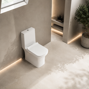 WC monobloc à cuvette allongée, à double chasse, à sortie verticale (S-trap/P-trap), en céramique, design contemporain, 300 mm, pour salle de bain - Product Image 6